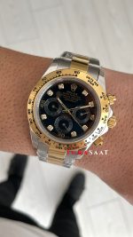 Rolex Daytona Siyah Taşlı 116503 Two Tone Gold 40mm Replika Saat