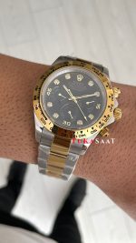 Rolex Daytona Siyah Taşlı 116503 Two Tone Gold 40mm Replika Saat