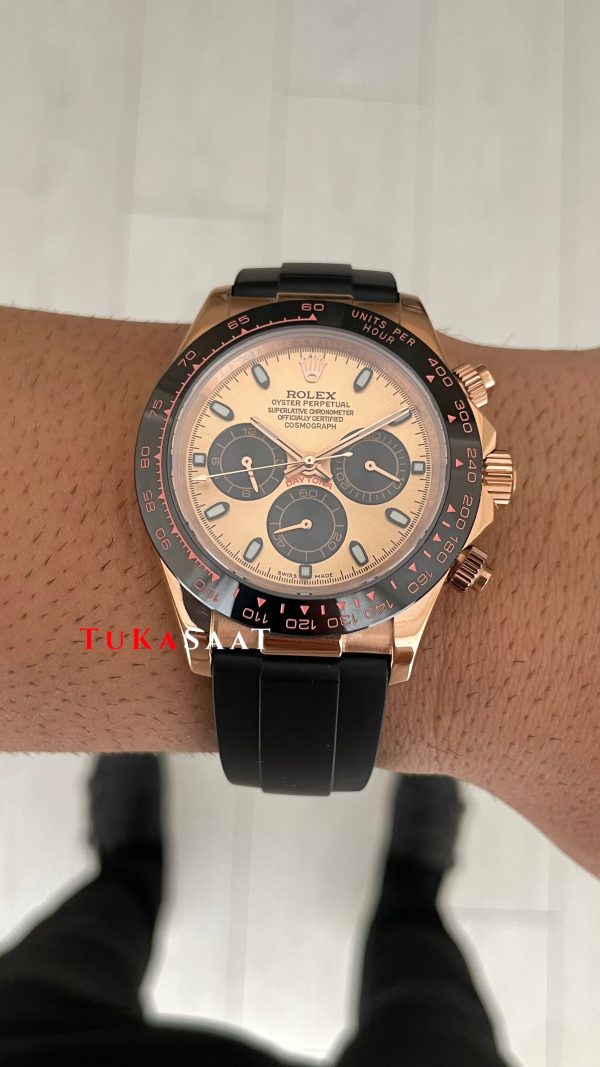 Rolex Daytona Sundust 126515LN Everose Oysterflex 40mm Replika Saat