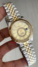 Rolex Sky Dweller Champagne 336933 Jubilee 42mm Two Tone Gold Replika Saat