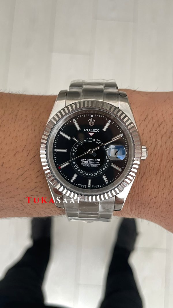 Rolex Sky Dweller Siyah 336934 Oyster 42mm Replika Saat