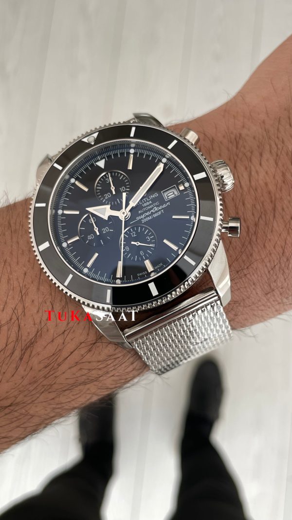 Breitling Superocean Heritage II Chronograph A13312 Siyah Kadran 45mm Erkek Kol Saati Breitling Superocean Heritage II Chronograph A13312 Siyah Kadran 45mm Erkek Kol Saati