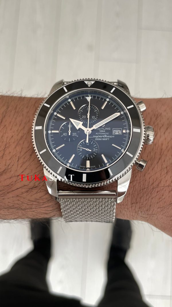 Breitling Superocean Heritage II Chronograph A13312 Siyah Kadran 45mm Erkek Kol Saati Breitling Superocean Heritage II Chronograph A13312 Siyah Kadran 45mm Erkek Kol Saati