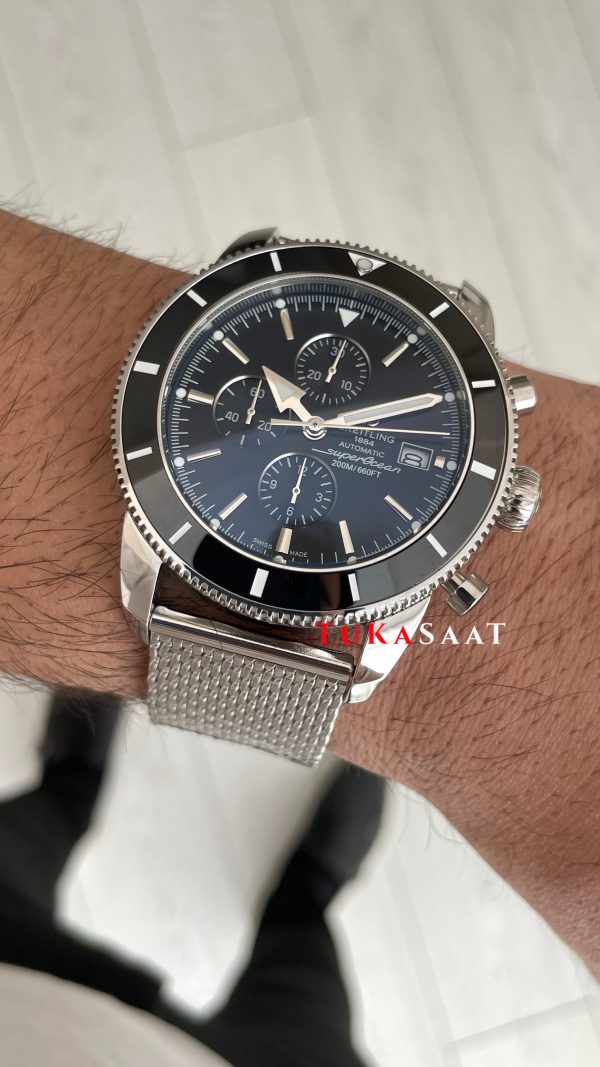 Breitling Superocean Heritage II Chronograph A13312 Siyah Kadran 45mm Erkek Kol Saati Breitling Superocean Heritage II Chronograph A13312 Siyah Kadran 45mm Erkek Kol Saati