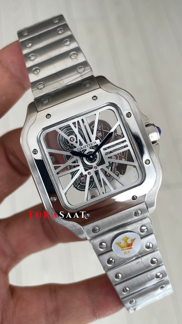 Cartier Santos WHSA0015 Skeleton Large Erkek Kol Saati