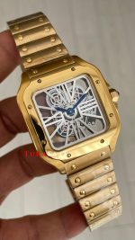 Cartier Santos WHSA0042 Skeleton 40mm Gold