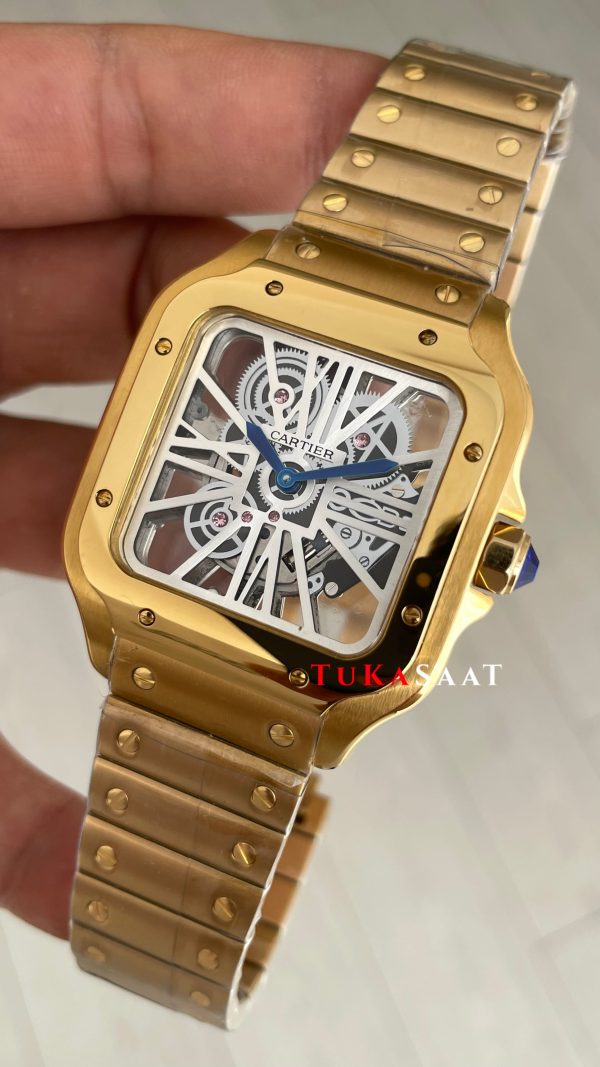 Cartier Santos WHSA0042 Skeleton 40mm Gold