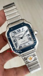 Cartier Santos WSSA0047 Beyaz Large PVD Bezel Replika Saat