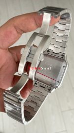 Cartier Santos WSSA0047 Beyaz Large PVD Bezel Replika Saat