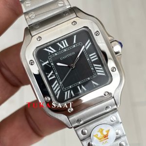 Cartier Santos WSSA0061 Gri Kadran 35mm Medium Kadın Kol Saati