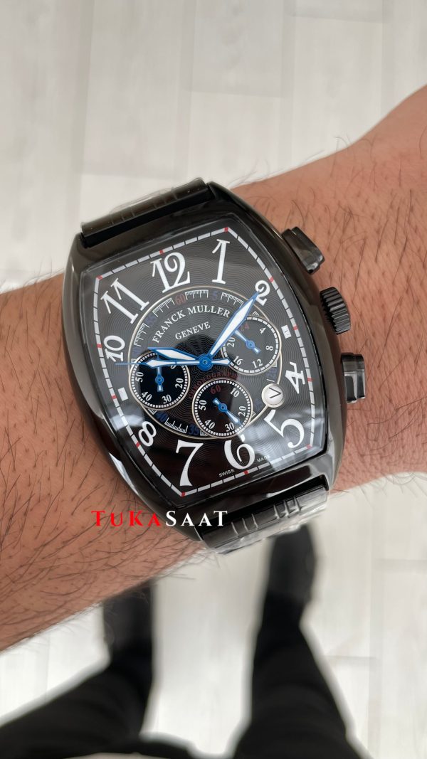Franck Muller Casablanca Chronograph Siyah 43mm PVD Black Replika Saat