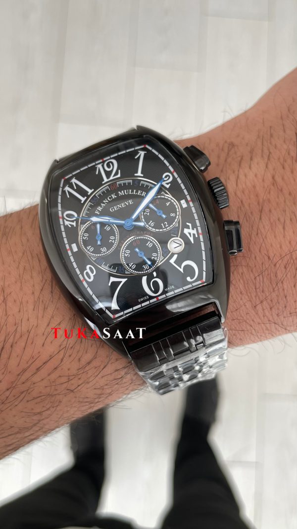 Franck Muller Casablanca Chronograph Siyah 43mm PVD Black Replika Saat