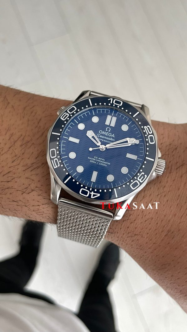 Omega Seamaster Diver 300M James Bond 007 Mavi Kadran 60th Anniversary 42mm Replika Saat