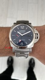 Panerai Luminor Bitempo Mavi 44mm Silver Replika Saat