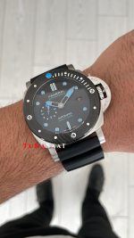 Panerai Submersible 1950 3 Days Amagnetic Titanium PAM01389 Siyah Kauçuk 47mm Replika Saat