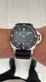 Panerai Submersible 1950 3 Days Amagnetic Titanium PAM01389 Siyah Kauçuk 47mm Replika Saat