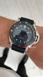 Panerai Submersible 1950 3 Days Amagnetic Titanium PAM01389 Siyah Kauçuk 47mm Replika Saat