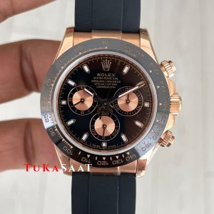 Rolex Daytona Cosmograph 116515 Siyah Everose Oysterflex 40mm Swiss ETA Saat
