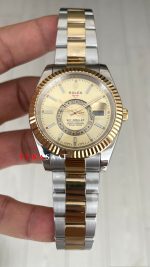 Rolex Sky Dweller Champagne 336933 Oyster 42mm Two Tone Gold Replika Saat