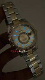 Rolex Sky Dweller Champagne 336933 Oyster 42mm Two Tone Gold Replika Saat