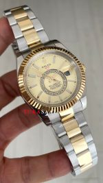Rolex Sky Dweller Champagne 336933 Oyster 42mm Two Tone Gold Replika Saat