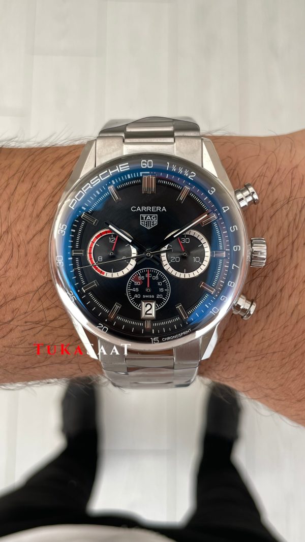 TAG Heuer Porsche Carrera Chronograph Siyah 40mm Silver Replika Saat