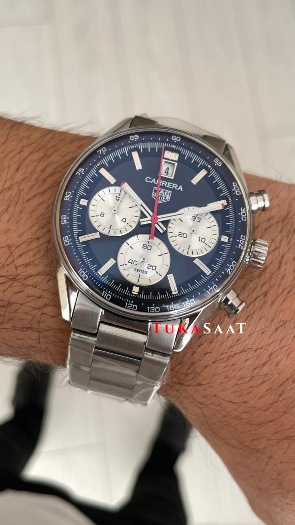 TAG Heuer Porsche Carrera Chronograph Siyah Panda 40mm Silver Replika Saat