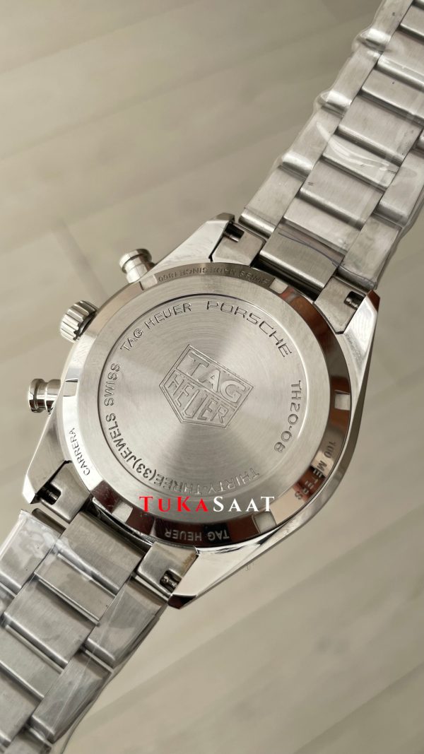 TAG Heuer Porsche Carrera Chronograph Siyah Panda 40mm Silver Replika Saat