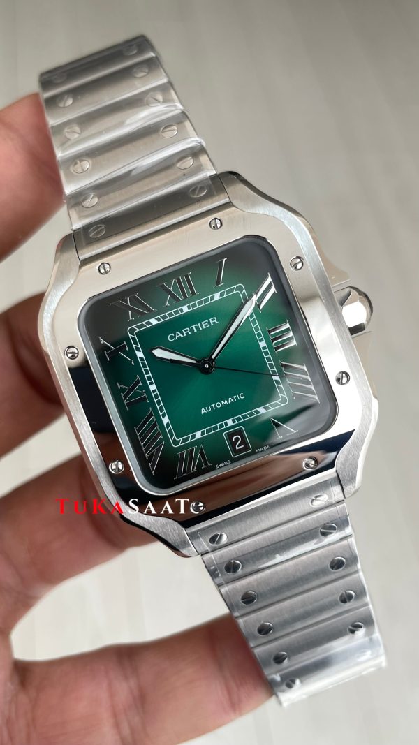 Cartier Santos Large WSSA0062 Yeşil 40mm Super Clone Swiss ETA Saat BV Factory