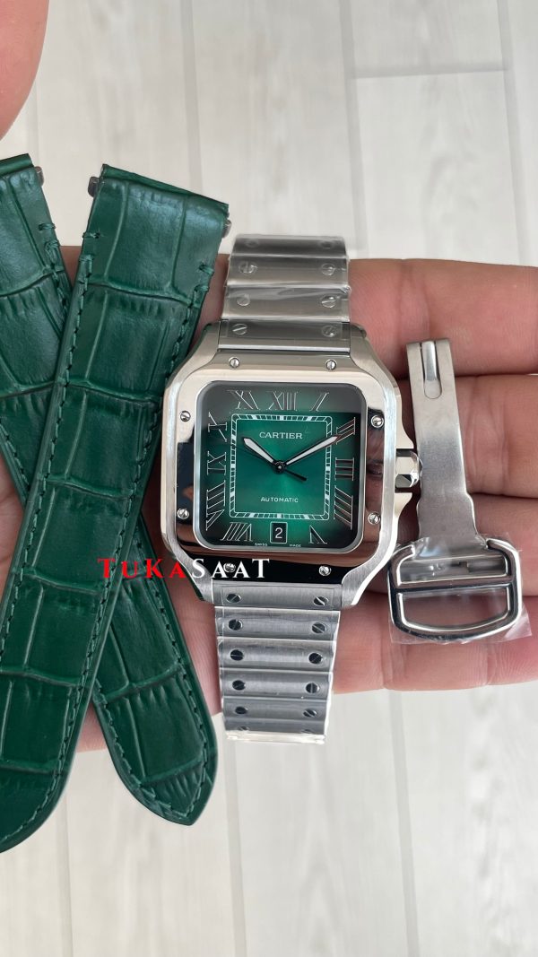 Cartier Santos Large WSSA0062 Yeşil 40mm Super Clone Swiss ETA Saat BV Factory