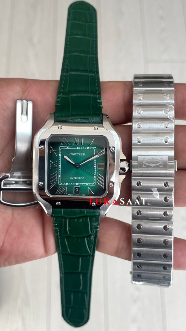 Cartier Santos Large WSSA0062 Yeşil 40mm Super Clone Swiss ETA Saat BV Factory