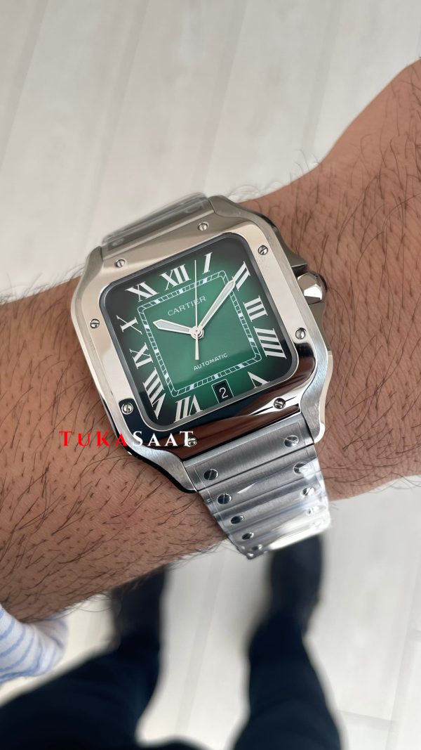 Cartier Santos Large WSSA0062 Yeşil 40mm Super Clone Swiss ETA Saat BV Factory
