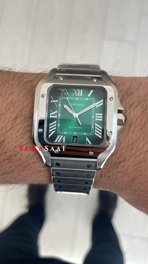 Cartier Santos Large WSSA0062 Yeşil 40mm Super Clone Swiss ETA Saat BV Factory