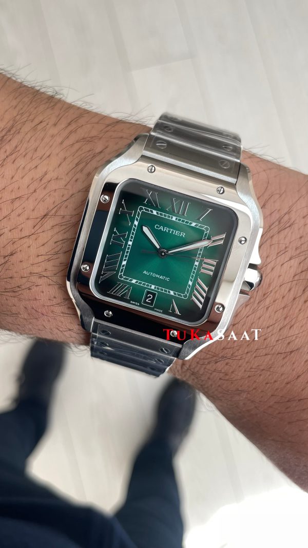 Cartier Santos Large WSSA0062 Yeşil 40mm Super Clone Swiss ETA Saat BV Factory