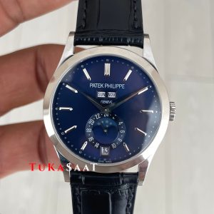 Patek Philippe Annual Calendar Complications Moonphase 5396G Mavi Kadran 39mm Super Clone Swiss ETA Saat GR Factory