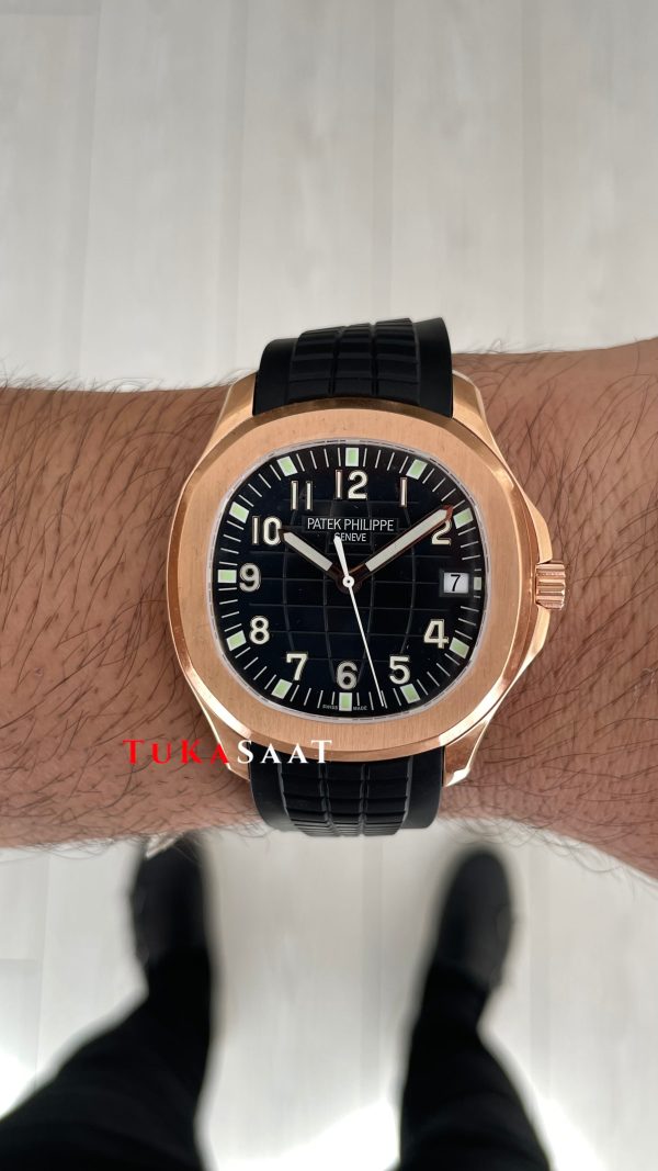 Patek Philippe Aquanaut 5167A Siyah 42mm Rosegold Swiss ETA Saat GR Factory Patek Philippe Aquanaut 5167A Siyah 42mm Rosegold Swiss ETA Saat GR Factory