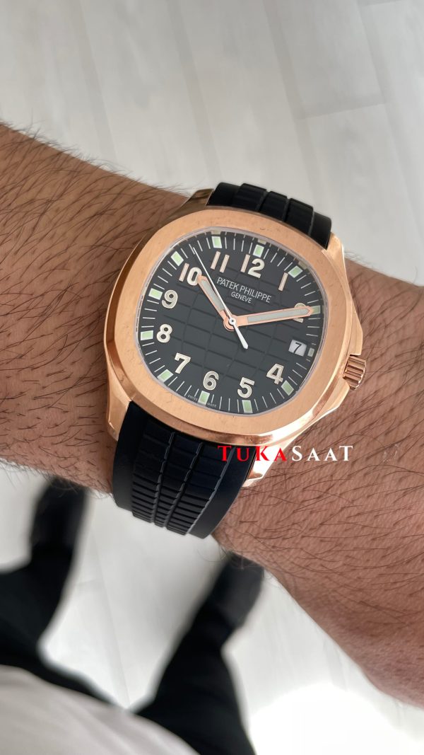 Patek Philippe Aquanaut 5167A Siyah 42mm Rosegold Swiss ETA Saat GR Factory Patek Philippe Aquanaut 5167A Siyah 42mm Rosegold Swiss ETA Saat GR Factory