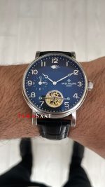 Patek Philippe Geneve Tourbillon Moonphase Silver Siyah Kadran 42 mm Replika Saat