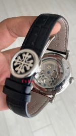 Patek Philippe Geneve Tourbillon Moonphase Silver Siyah Kadran 42 mm Replika Saat