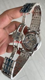 Patek Philippe Geneve Tourbillon Moonphase Skeleton Silver Blue 42 mm İskelet Replika Saat