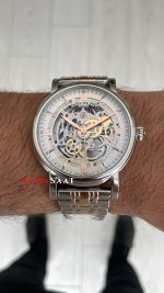 Patek Philippe Geneve Tourbillon Skeleton Silver Rose 42 mm İskelet Replika Saat