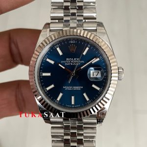 Rolex Datejust Mavi 126334 Jubilee 41mm V2 DD3235 Super Clone Swiss ETA Saat VS Factory