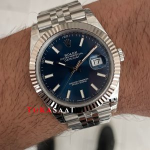 Rolex Datejust Mavi 126334 Jubilee 41mm V2 DD3235 Super Clone Swiss ETA Saat VS Factory