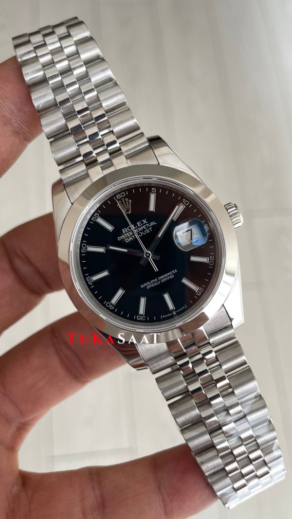 Rolex Datejust Siyah 126300 Jubilee Smooth Bezel 41mm