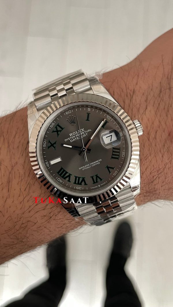 Rolex Datejust Wimbledon 126334 Jubilee 41mm V2 DD3235 Super Clone Swiss ETA Saat VS Factory