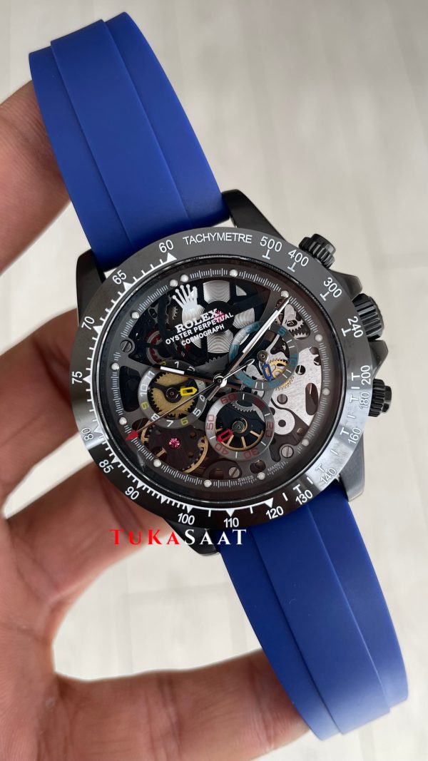 Rolex Daytona Juan Pablo Montoya Oysterflex PVD Mavi 42mm Replika Saat Rolex Daytona Juan Pablo Montoya Oysterflex PVD Mavi 42mm Replika Saat