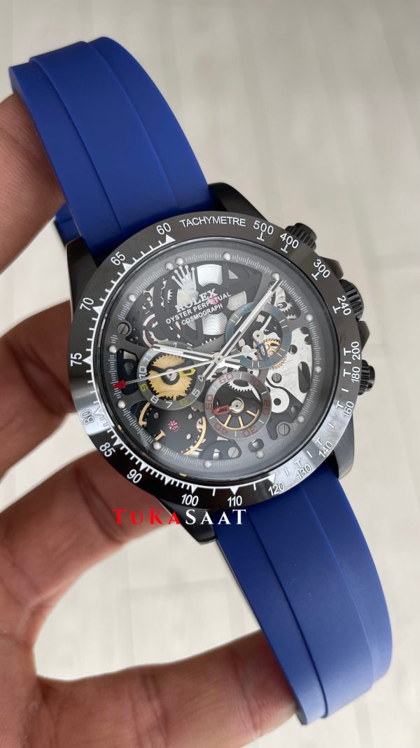 Rolex Daytona Juan Pablo Montoya Oysterflex PVD Mavi 42mm Replika Saat Rolex Daytona Juan Pablo Montoya Oysterflex PVD Mavi 42mm Replika Saat