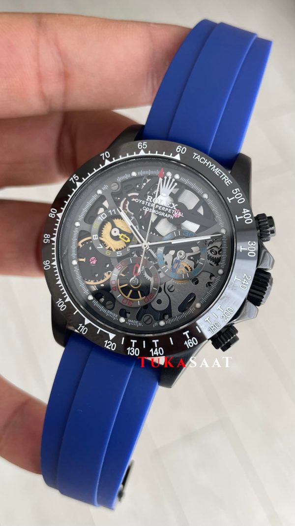 Rolex Daytona Juan Pablo Montoya Oysterflex PVD Mavi 42mm Replika Saat Rolex Daytona Juan Pablo Montoya Oysterflex PVD Mavi 42mm Replika Saat