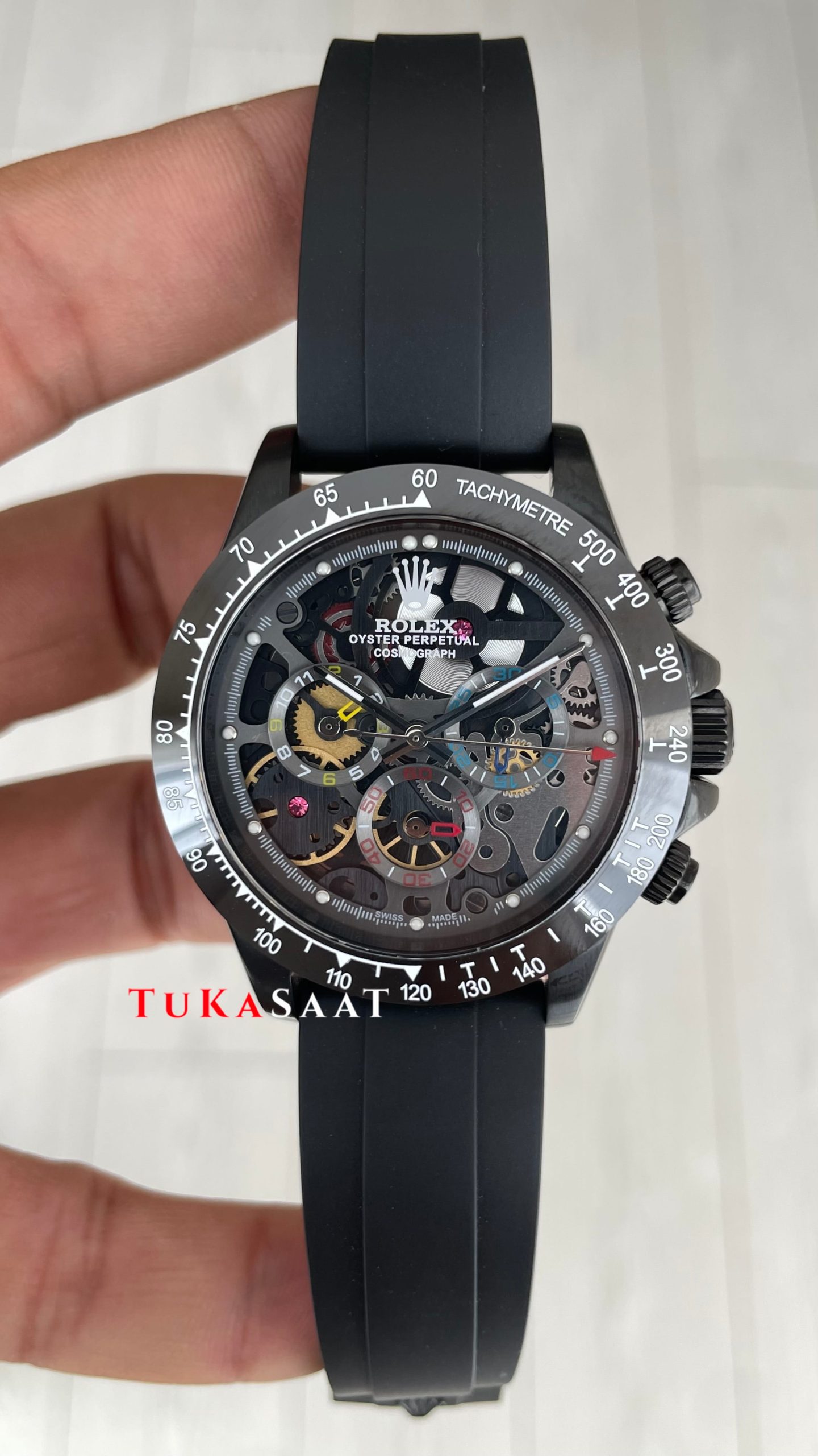 Rolex Daytona Juan Pablo Montoya Oysterflex PVD Siyah 42mm Replika Saat Rolex Daytona Juan Pablo Montoya Oysterflex PVD Siyah 42mm Replika Saat