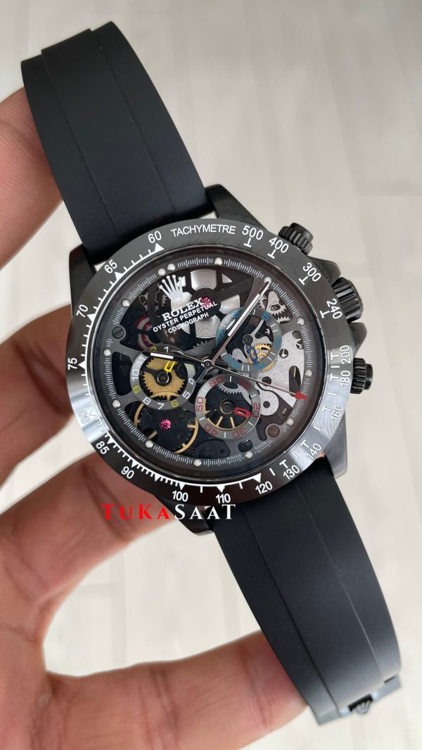 Rolex Daytona Juan Pablo Montoya Oysterflex PVD Siyah 42mm Replika Saat Rolex Daytona Juan Pablo Montoya Oysterflex PVD Siyah 42mm Replika Saat
